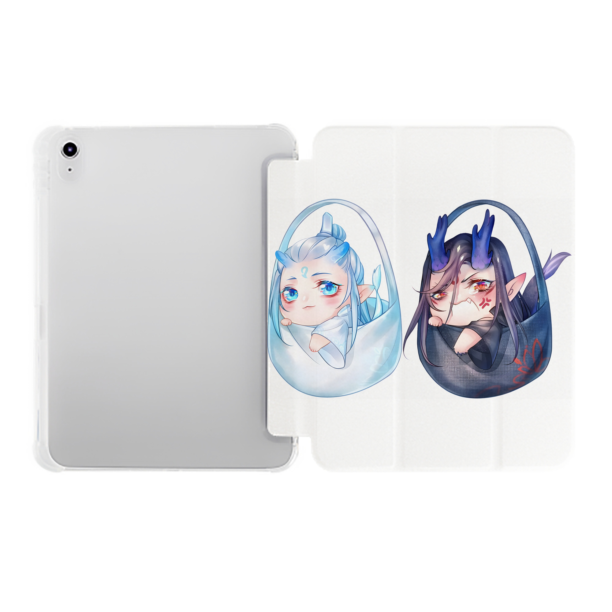（画像用） Ne Zha 2 ナタ 魔童の大暴れ IPad ケース ペン収納付き 三つ折りスタンド PUレザー×シリコン 対応機種9.5/10.5/10.9インチ
